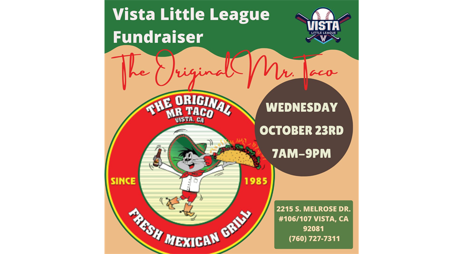 Mr. Taco Dine Out on October 23rd