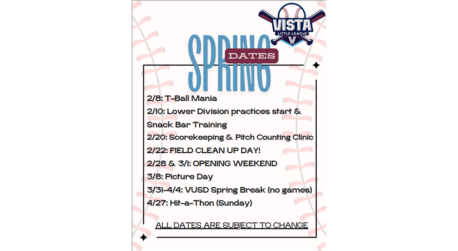 Spring 2025 Key Dates